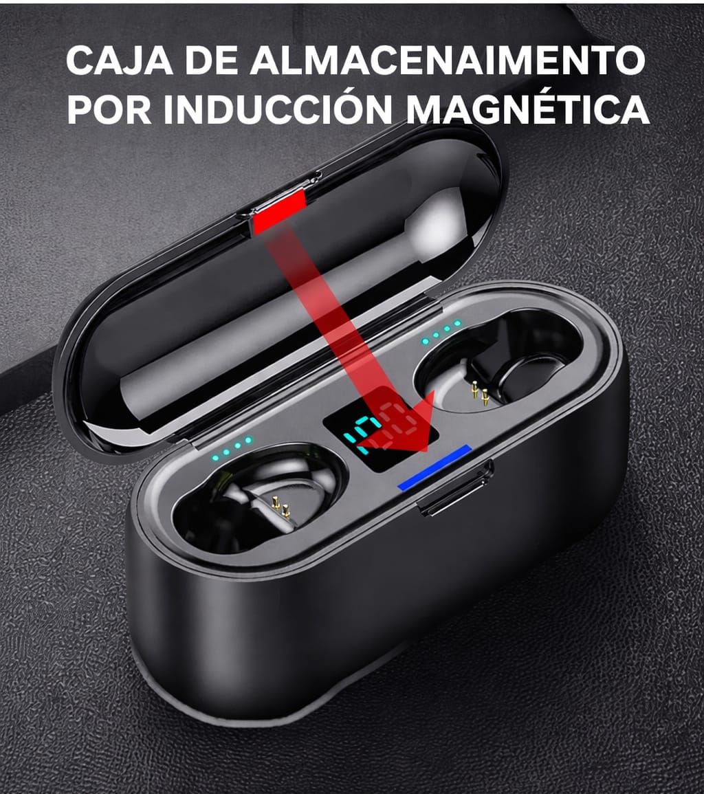Audífono Inalámbricos F9 Con Power Bank
