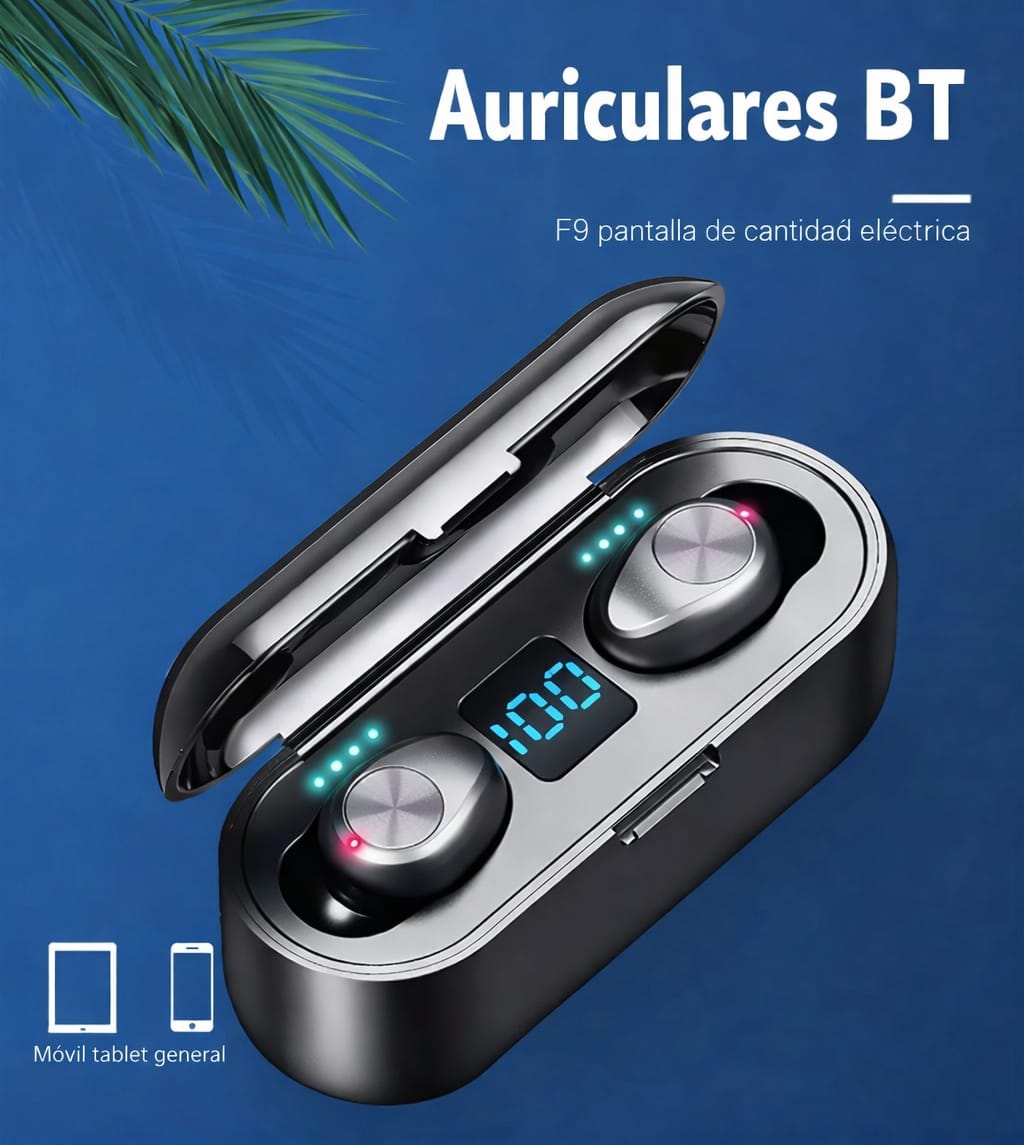 Audífono Inalámbricos F9 Con Power Bank